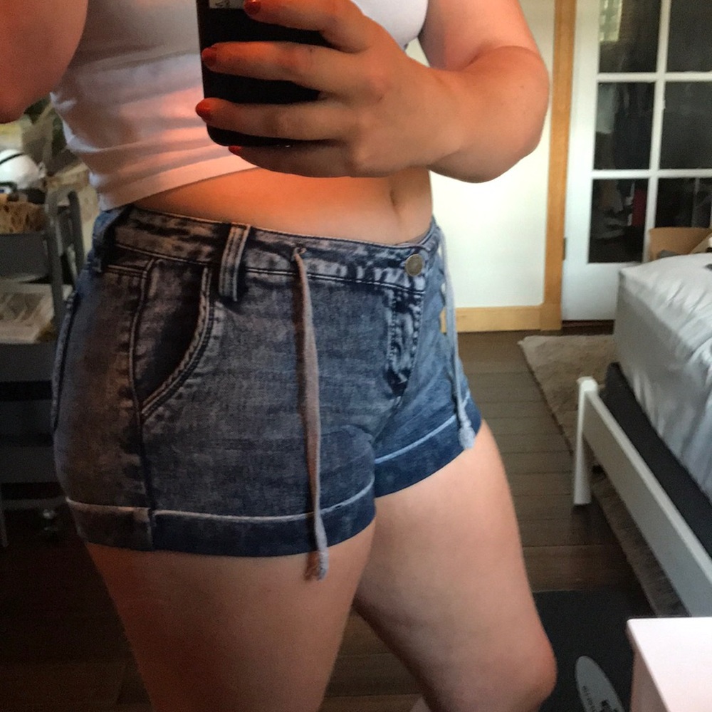 Acid Wash Blue Shorts